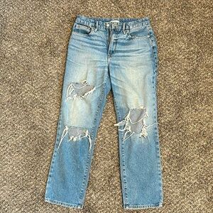 Good American Distressed Mom Jeans